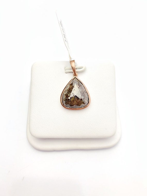 Diamond 14K Rose Gold 3.05 Carat Pendant. 100% Natural Color