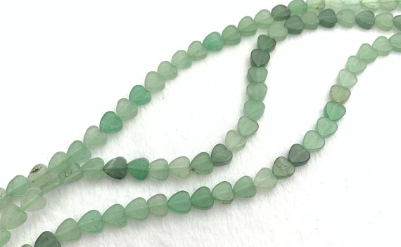 Green Aventurine Heart Bear Strand Sku#M2831