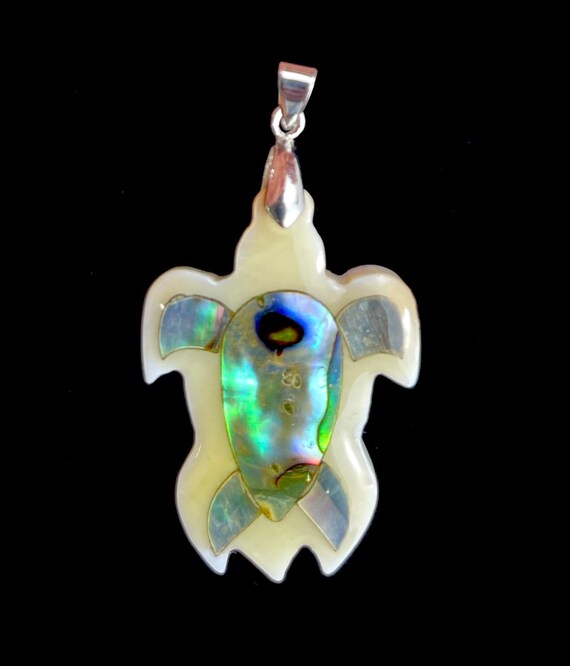 Abalone Turtle Pendant, Sku#M940