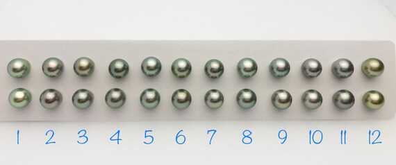 Tahitian AA Pearls Matched Pairs 9.5 mm to 10mm (186)