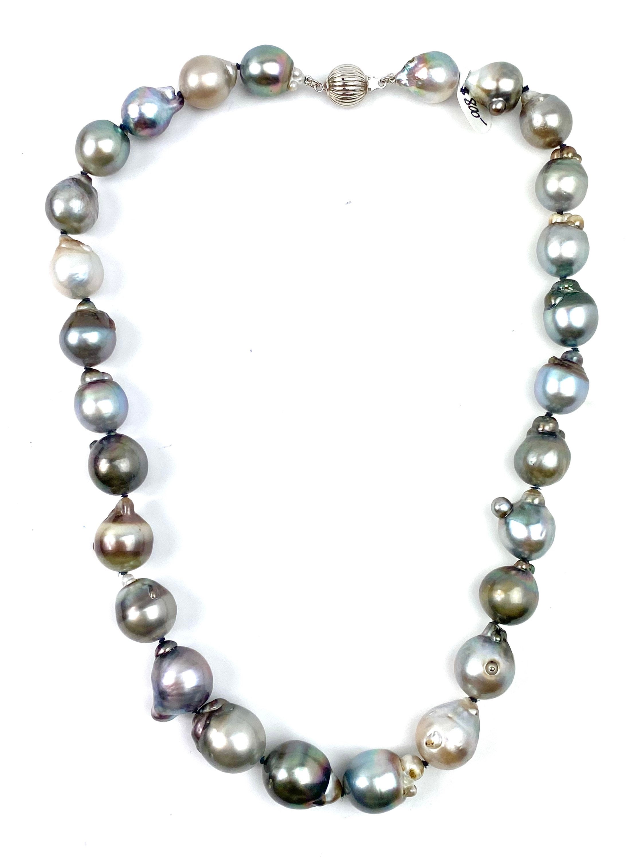 Stunning Tahitian pearl necklace with 14KGF clasp , SKU 11161