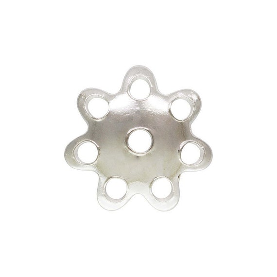 6.8mm Flower Bead Cap, Sterling Silver. Made in USA. #5020168