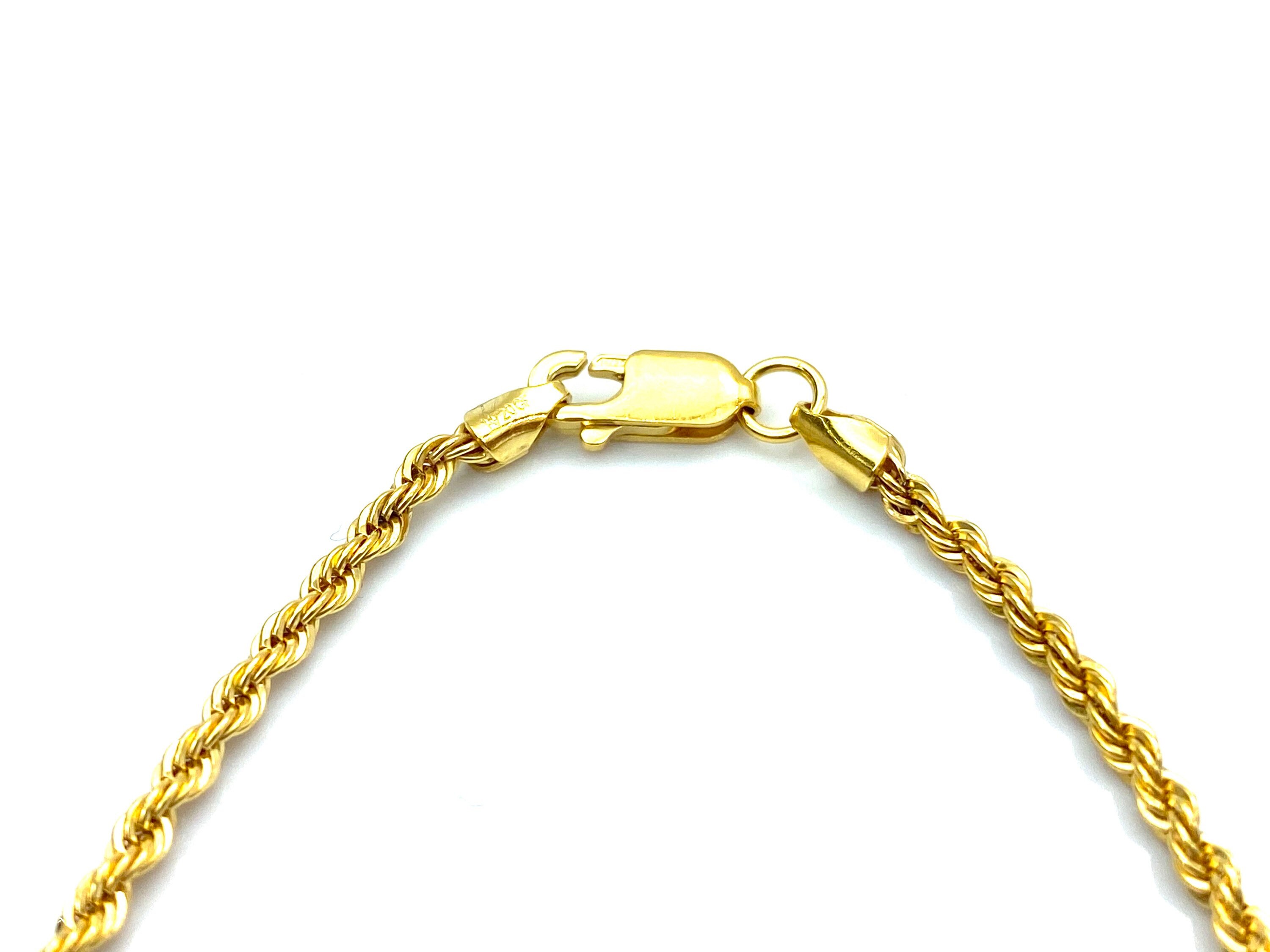 2.5mm French Rope Chain Necklace 16” 18” 20” 22” 24” , Gold Filled