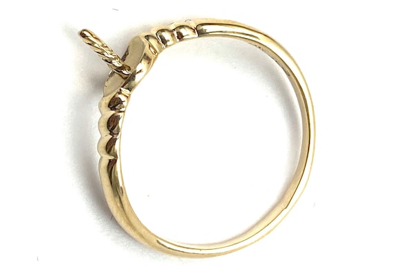 14k solid yellow gold ring setting, pearl mounting ring, SKU# JPR-11
