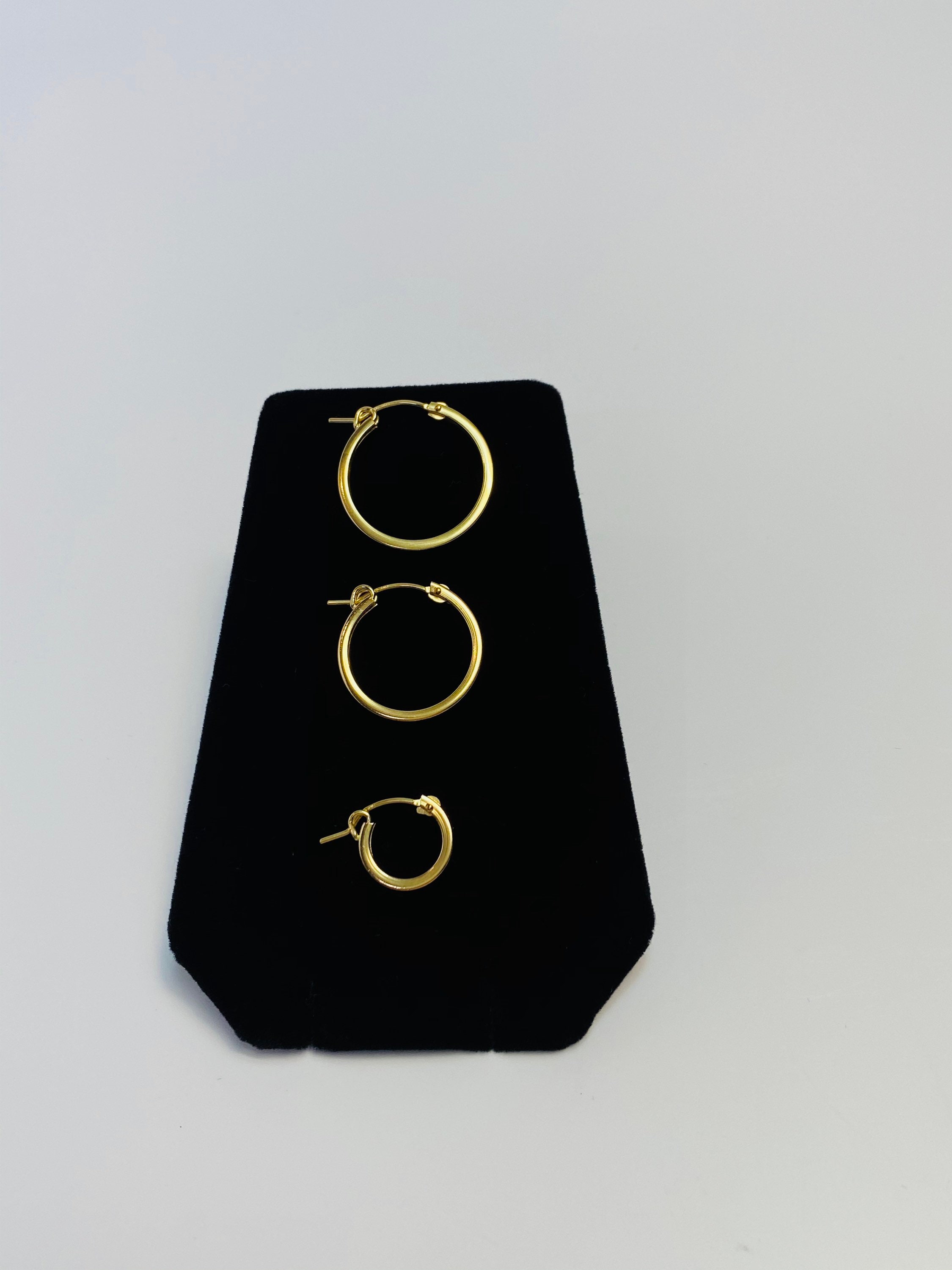 Stylish And Smooth Clasp Hoop (14KGF) Earrings