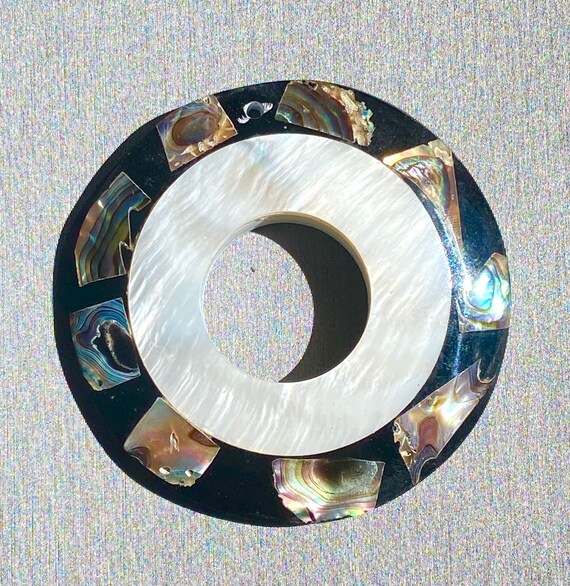 Circle abalone mother of pearl bead, SKU#M817