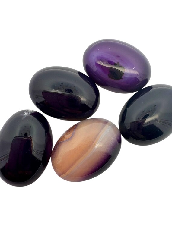 Purple Banded Agate Oval Cabochon