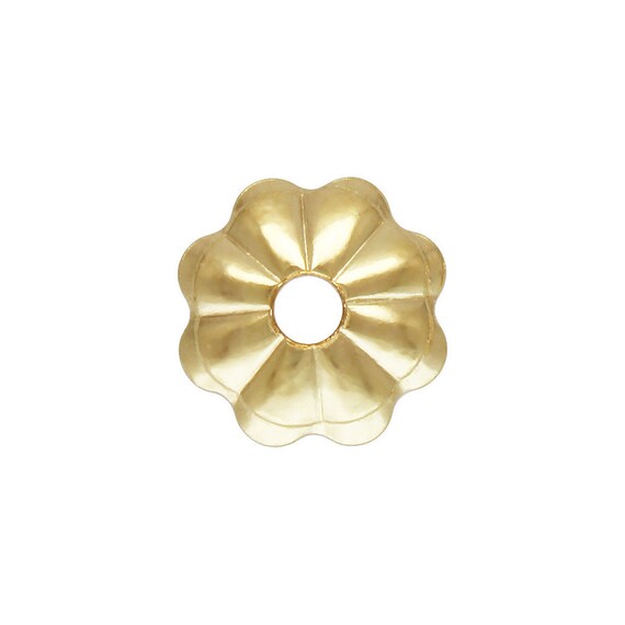 4.0mm Flower Bead Cap 1.0mm Hole, 14k gold filled. Made in USA.  #4005743