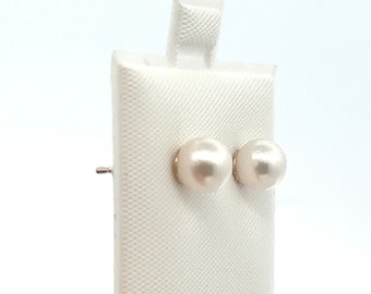 Pendientes redondos de perlas de Akoya AAAA, perlas del mar de Japón, plata de ley
