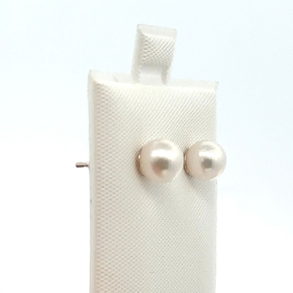 AAAA Round Akoya Pearl Stud Earrings, Pearls From The Sea Of Japan, Sterling Silver