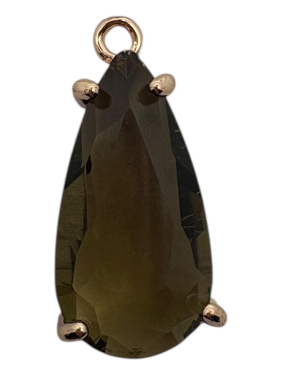 Green teardrop crystal charm, SKU#M2152green