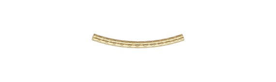 1.5x20.0mm Quilted Curved Tube, 14K Gold Filled, Made in USA. #4020054Q