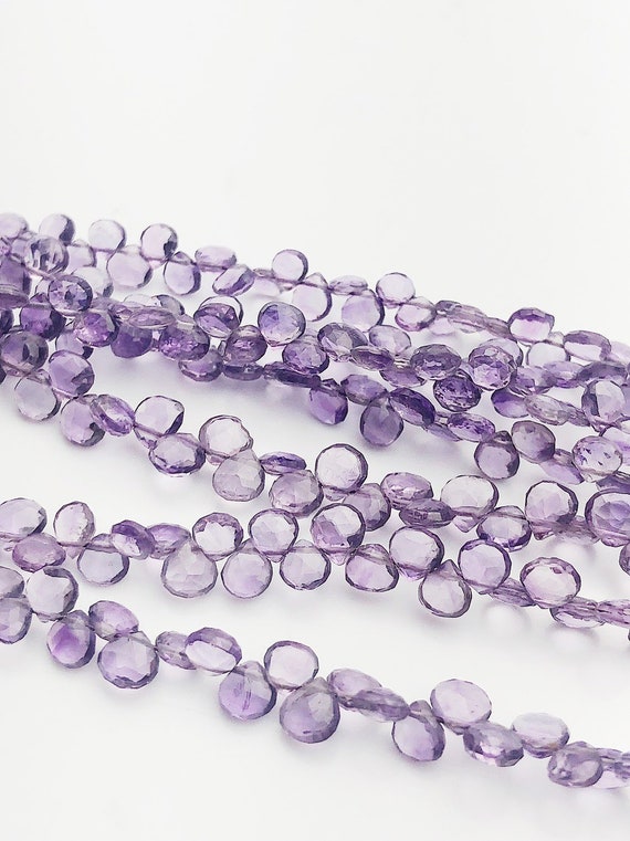 HALF OFF SALE - Amethyst Flat Faceted Round Gemstone Beads, Full Strand, Semi Precious Gemstone, 8"