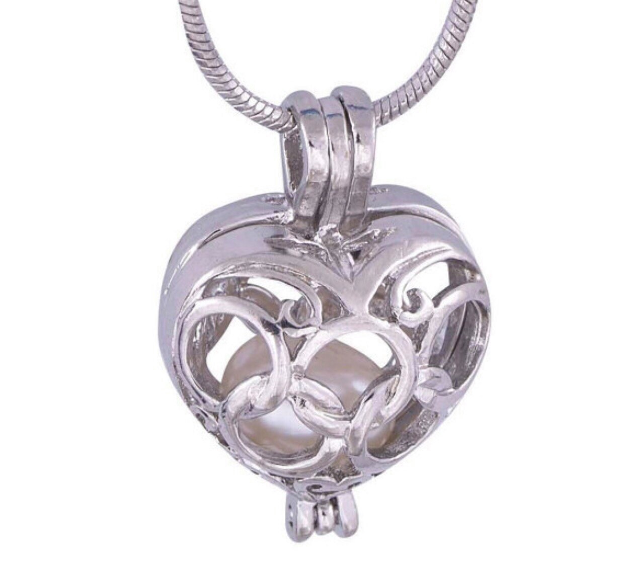 Silver-plated Love Oyster Pearl Cage Necklace kit, English text: SEAHO –  Merzies