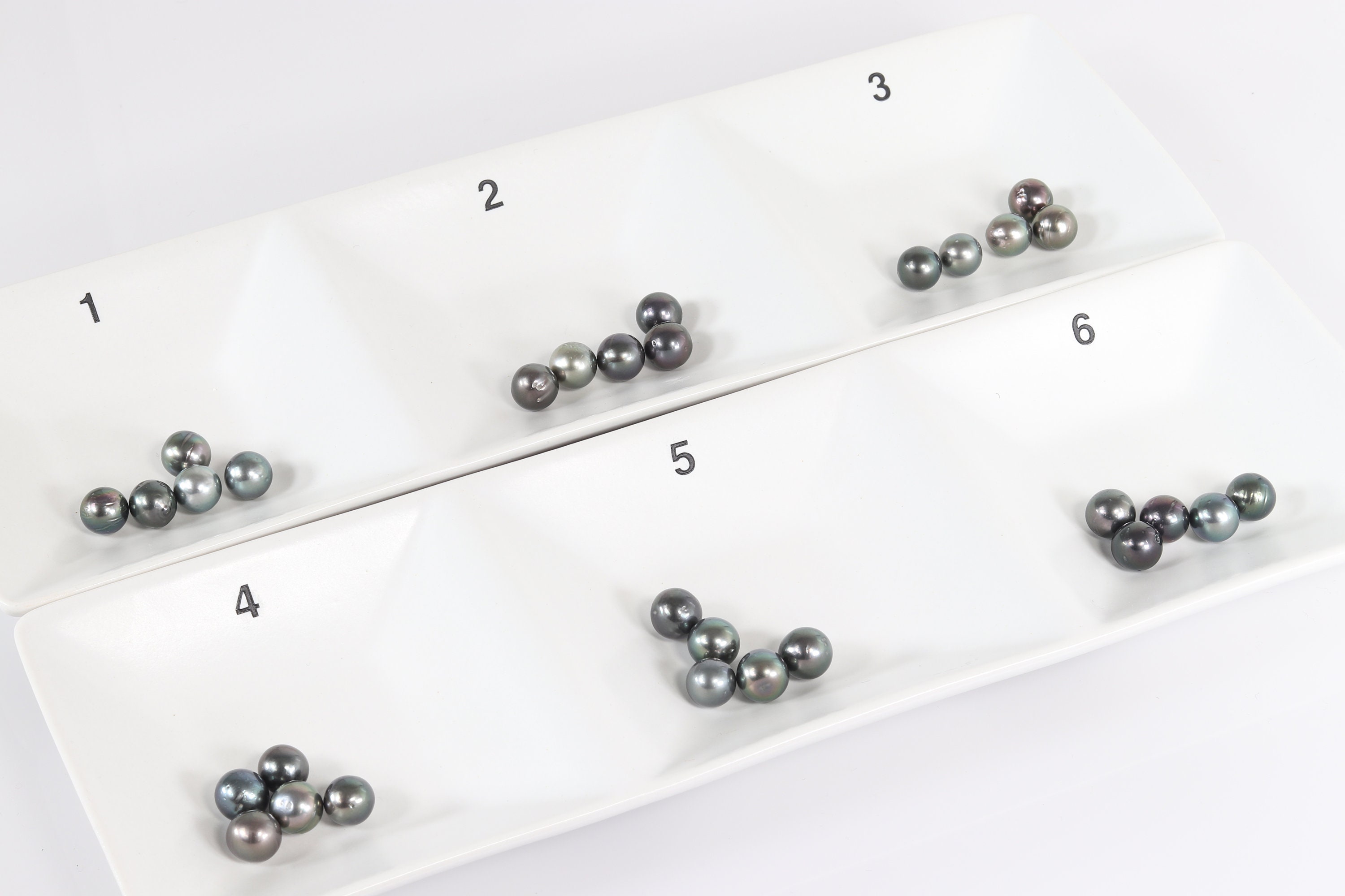 5 Pearls - Multicolor Tahitian Loose pearls - Semi-Round to Oval - A ...