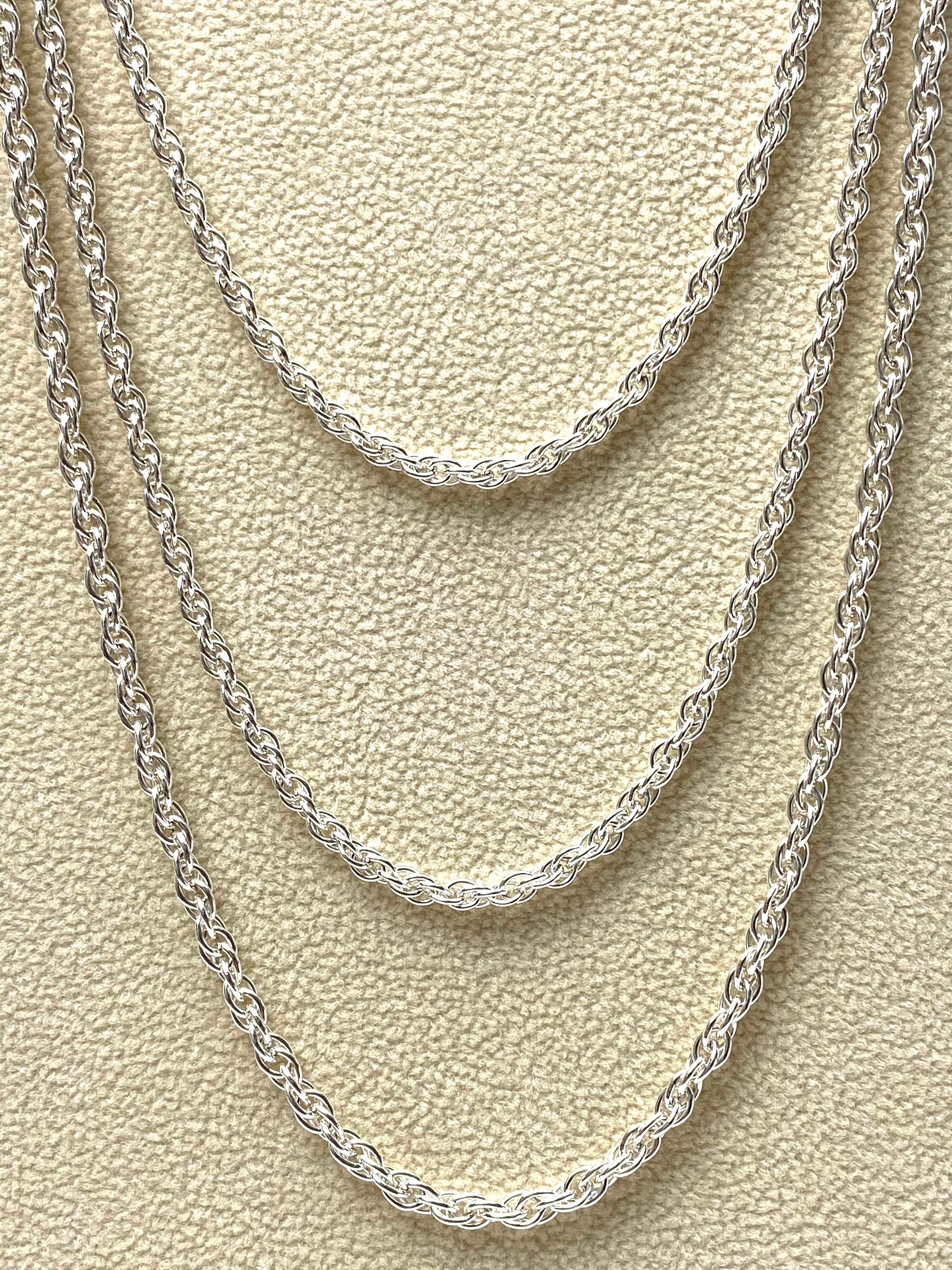 2.2mm sterling silver double rope chain, 18 24 inch, SKU 22R