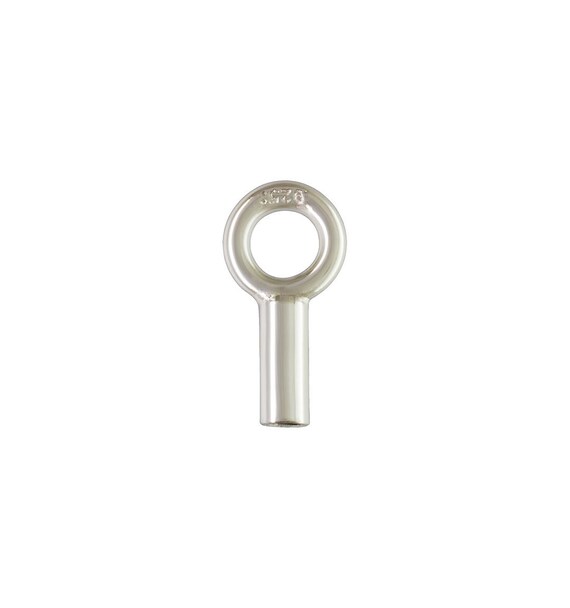 Crimp Endcap w/Ring (1.20mm ID), Sterling Silver. Made in USA. #500077