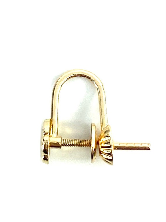 14K Solid Gold Rotate Screw Clip On Earring Converters with 5mm Cup, Sku#11-29-1603