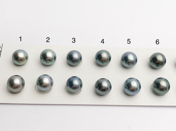 Tahitian Loose Pearls , Round AAA, Multi Colored Peacock Matched Pairs, 8.5-9mm, #656