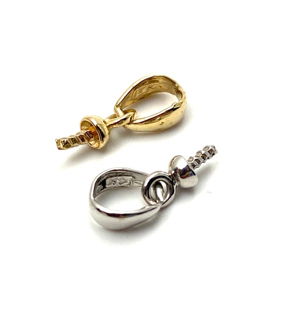 14K solid yellow gold and white gold bail , SKU# TP-159