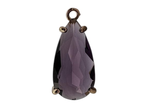 Dark purple tear drop crystal charm, SKU#M2152purple