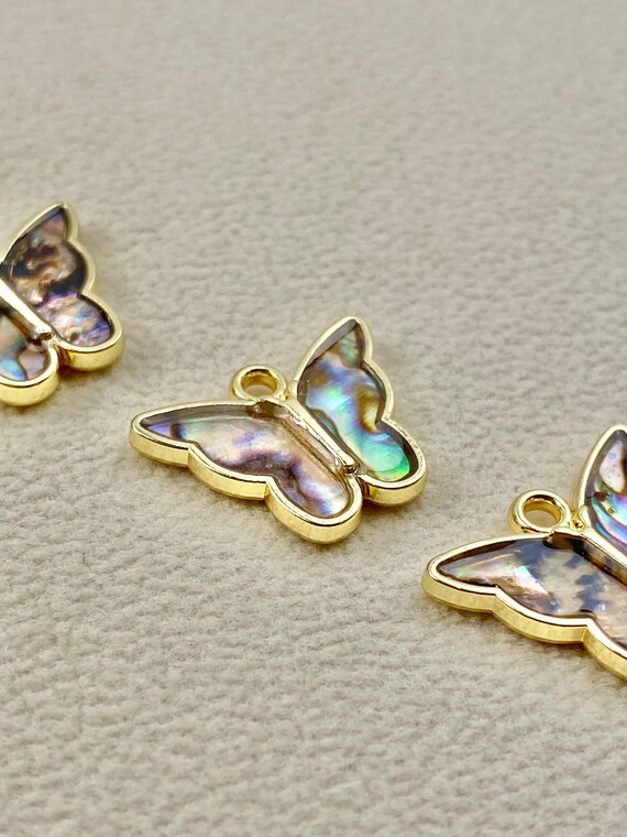 Stunning butterfly abalone mother of pearl charm , SKU# M842