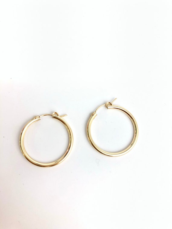 14KGF Hoop Earrings Sku#090 C 2 GF