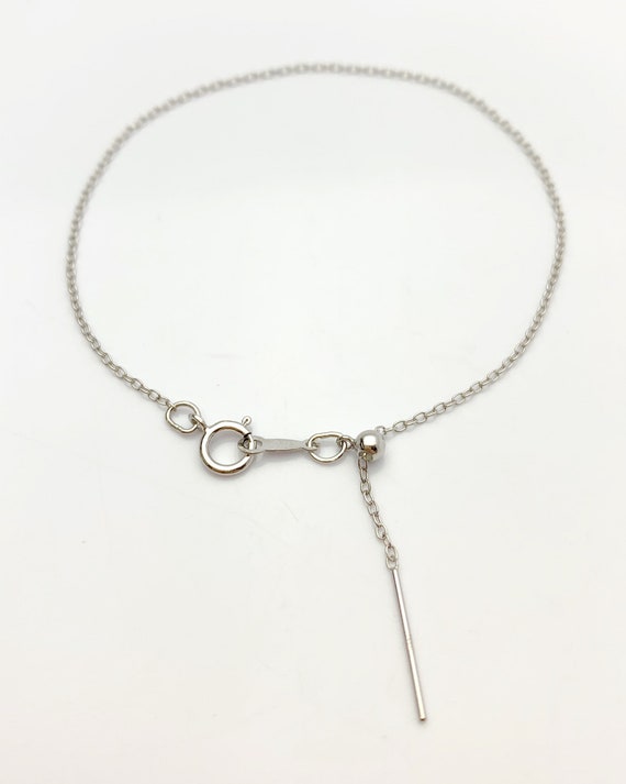 Sterling Silver Rhodium 7.5” Add a Bead Adjustable Cable Chain Bracelet 1.1mm