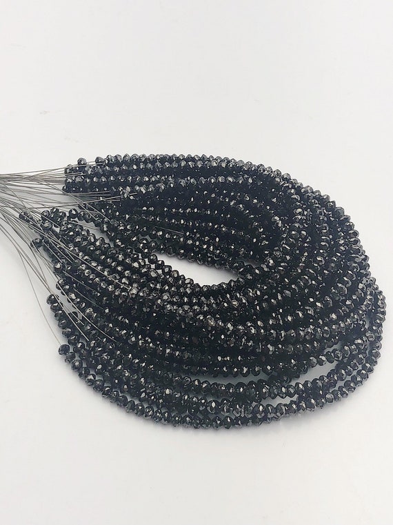 Black Diamonds, Gemstone Beads, Half Strand, 4.5"