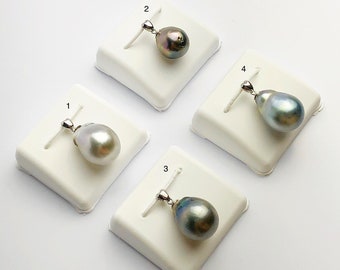 12-14mm Tahitian Pearl Pendants on 925 Sterling Silver (496 No. 1-4)