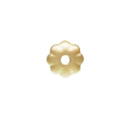 14KGF 3.0mm Flower Bead Cap 0.76mm Hole, Sku#4020169