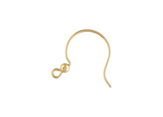Circle Ear Wire w/ 3.0mm Bead (0.76mm),  14k gold filled. Made in USA. #4006423