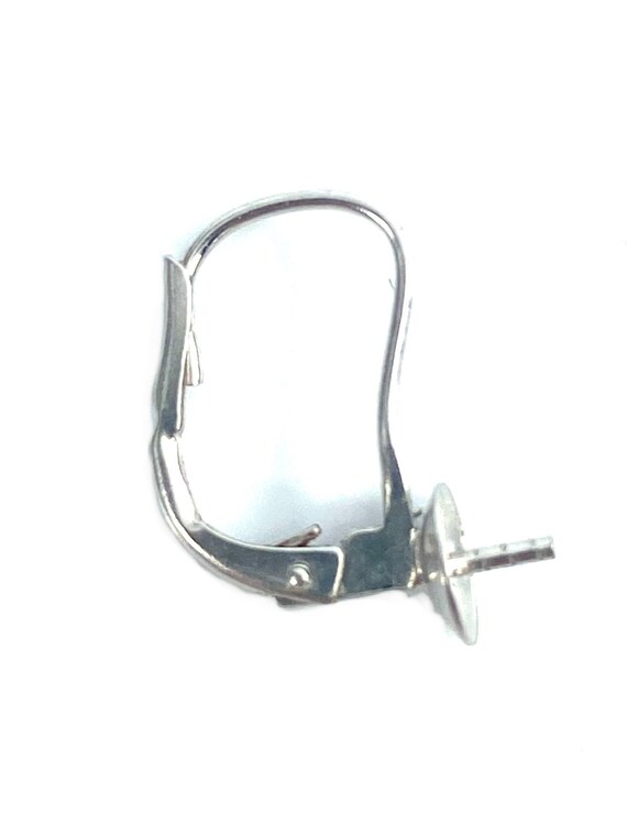 14K White Gold Lever Back For Real Pearl 5mm Cup, Sku#12-29-28