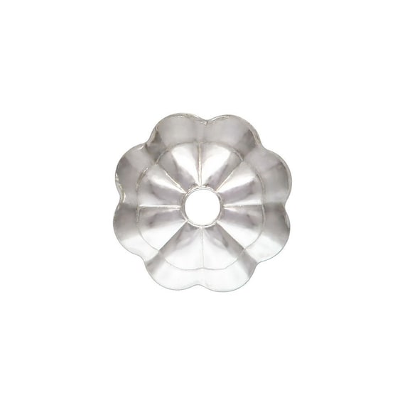 5.0mm Flower Bead Cap 1.0mm Hole,  Sterling Silver. Made in USA. #5005753