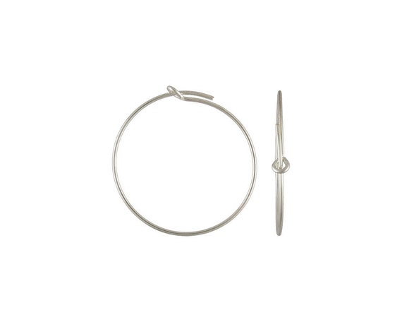 Wire Beading Hoop, .70x25.0mm, Sterling Silver. Made in USA. #5011806