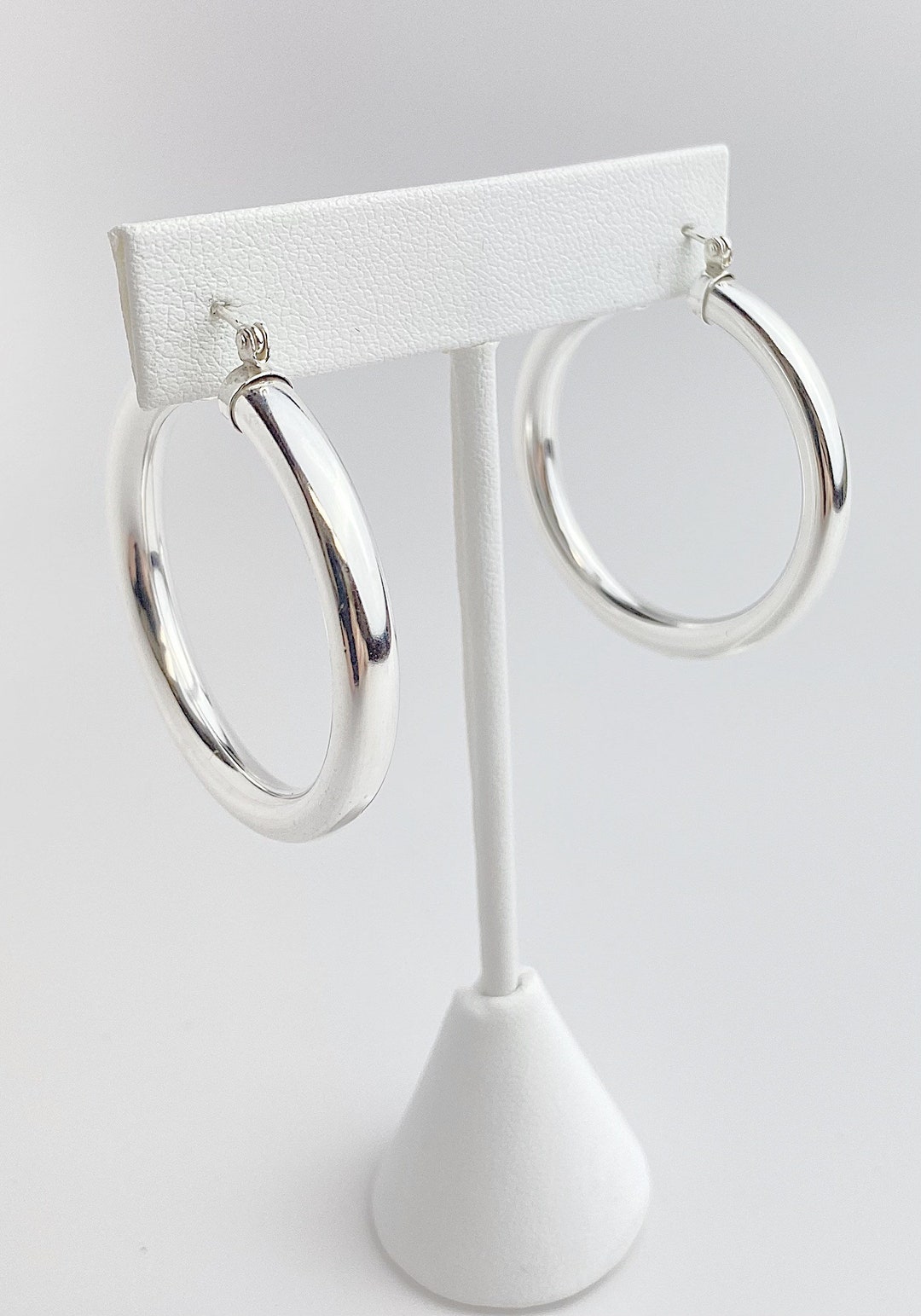 Sterling Silver Hoop Earrings - Etsy