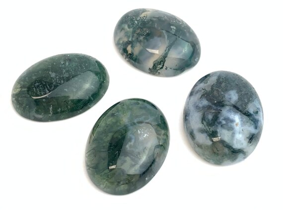 Moss Agate Oval Cabochon Sku#M1999