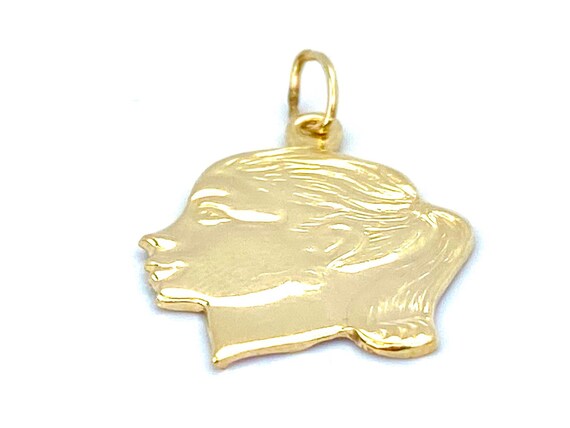 14KGF Female Head Charm , Sku#922-C