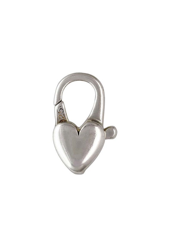 Heart Cast Clasp (7.5x14.5mm), Sterling Silver. Made in USA. #5002065L