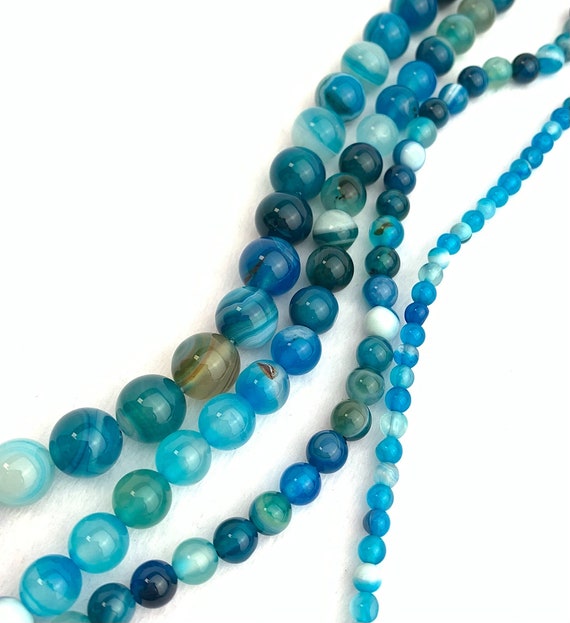 Blue Agate Dyed Bead Strand Sku#M2708