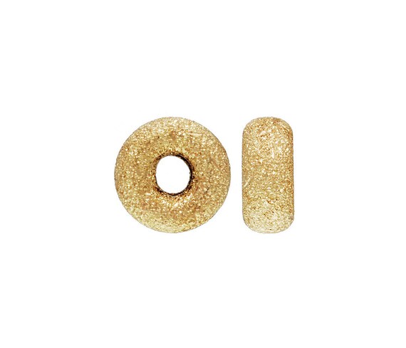 3.0mm Stardust Rondelle 1.0mm Hole, 14k gold filled. Made in USA. #4004530S
