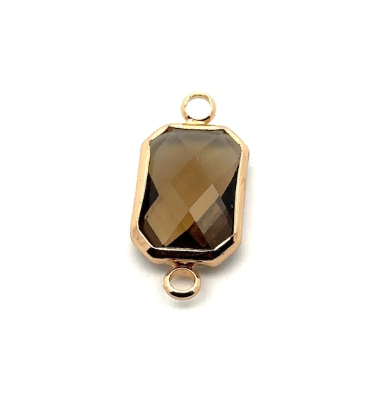 Champaign / black rectangle crystal charm, SKU#202