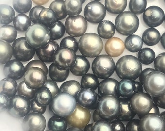 30 pcs, Round/Semi-Round/ Oval Tahitian Pearls, A+,  7mm to 11mm, Imported from Tahiti