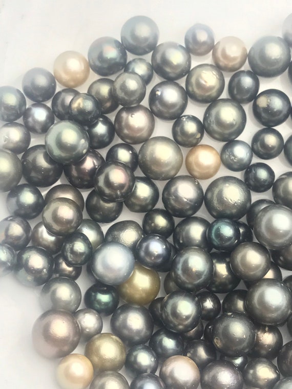 30 pcs, Round/Semi-Round/ Oval Tahitian Pearls, A+,  7mm to 11mm, Imported from Tahiti