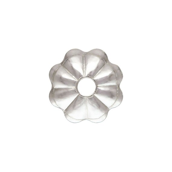 4.0mm Flower Bead Cap 1.0mm Hole,  Sterling Silver. Made in USA. #5005743