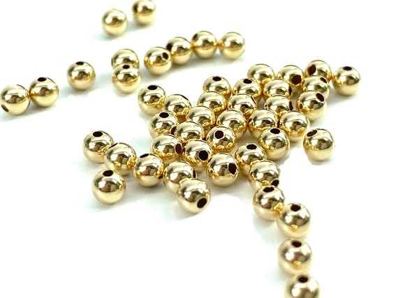14K Solid Gold 3mm Bead, Sku#11-05-7030