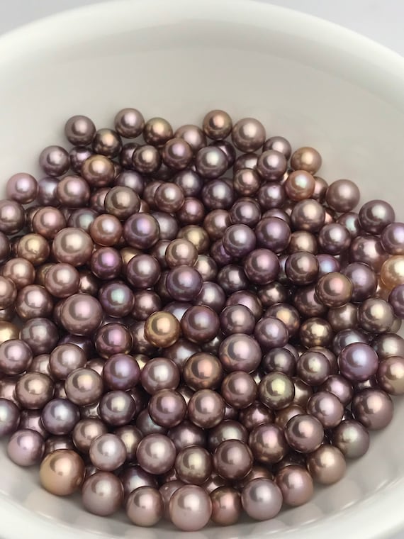 Edison Purple and Pink pearls, 8-10mm, AAA Quality High Luster, Round Shape, Purple Pearls, Pink pearls