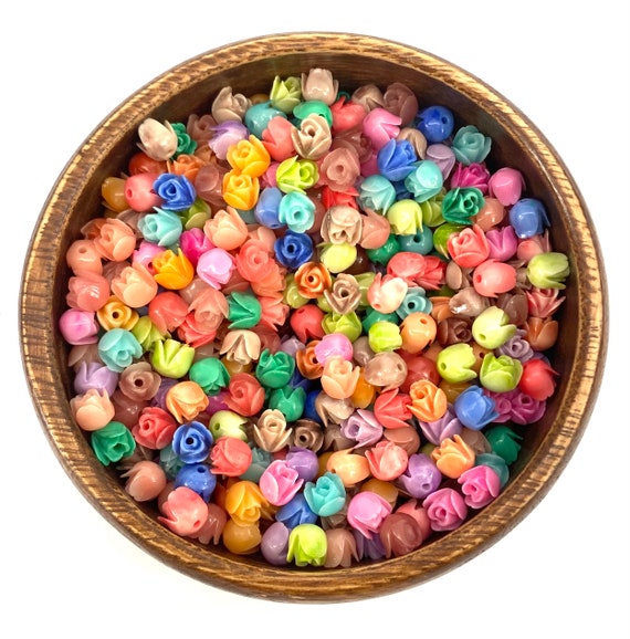 Mother Of Pearl Small Rose Beads, Sku#M675