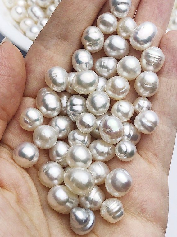 White South Sea Loose Pearls, Australia, Drops/Ovals,  9mm, AA Quality