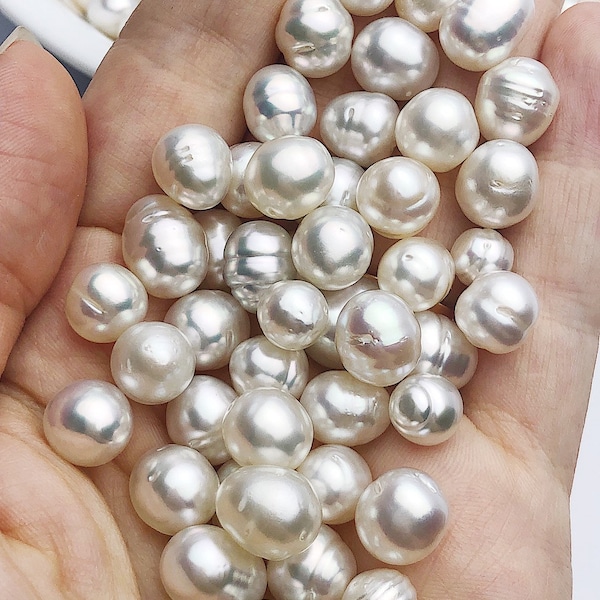 White South Sea Loose Pearls, Australia, Drops/Ovals,  9mm, AA Quality